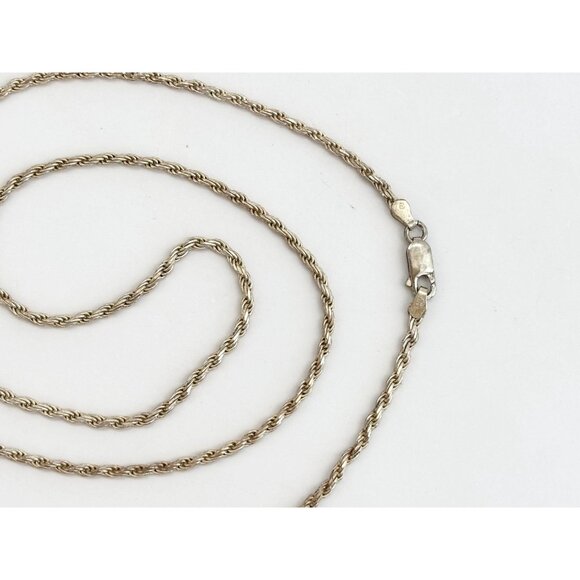 Italian Vermeil Gold T Wheat Chain Sterling Silver 925 Vintage Necklace - 24" - Picture 9 of 9